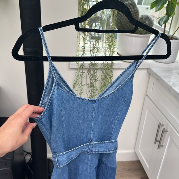 J Brand Carmela Chambray Denim Belted Button Front Mini Dress - Picture 9 of 10